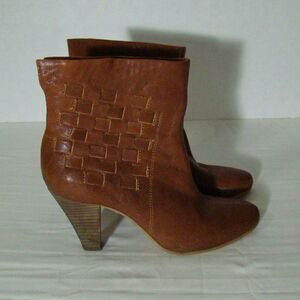 Nine West Brown Leather High Heel Ankle Bootie Size 6.5 M